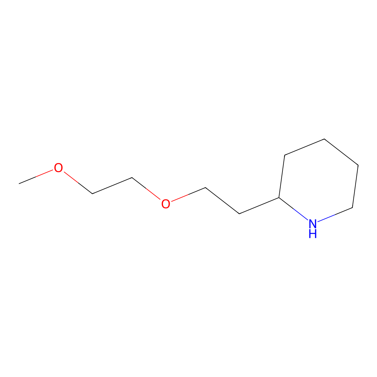 2-[2-(2-Methoxyethoxy)ethyl]piperidine molecular structure, CAS 1152526-33-4