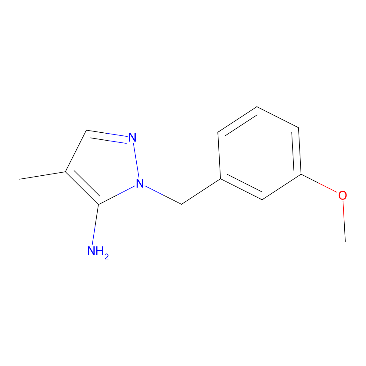 1-(3-Methoxybenzyl)-4-methyl-1H-pyrazol-5-amine molecular structure, CAS 1152526-41-4
