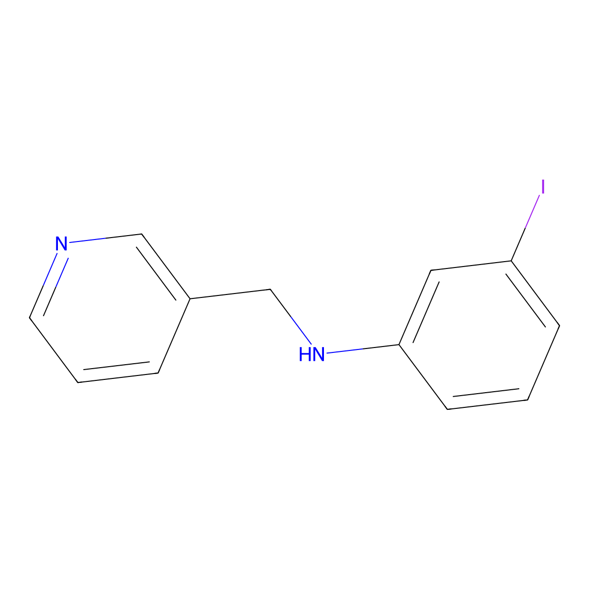 3-iodo-N-(pyridin-3-ylmethyl)aniline molecular structure, CAS 1152526-48-1