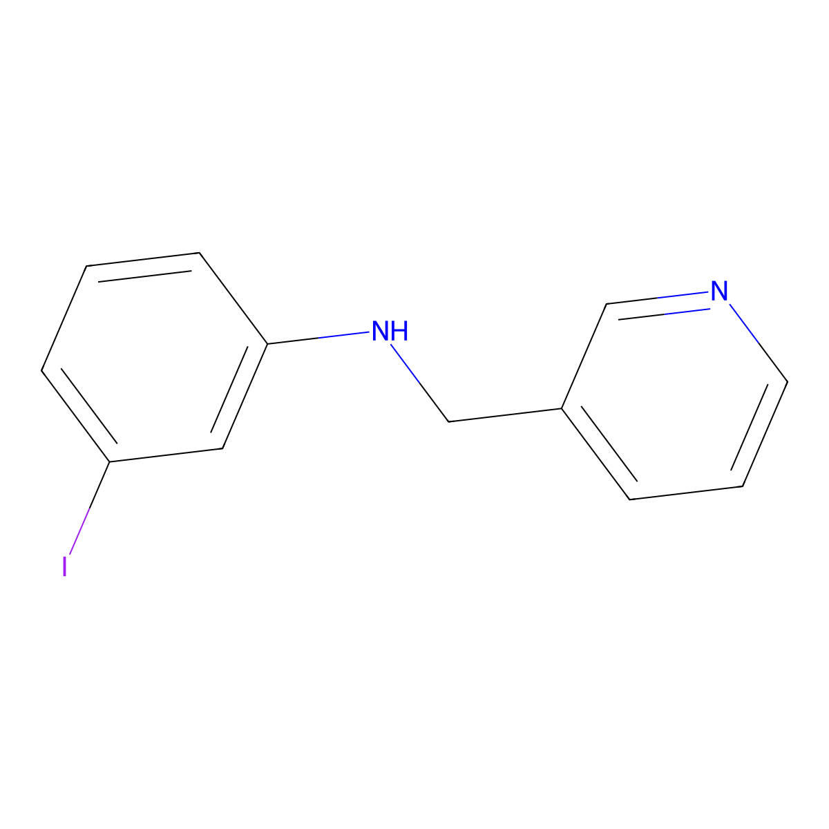 3-iodo-N-(pyridin-3-ylmethyl)aniline molecular structure, CAS 1152526-48-1