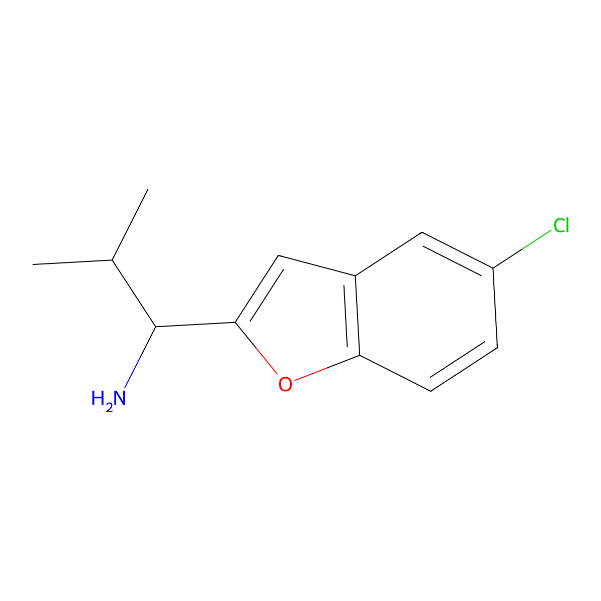 1-(5-Chlorobenzofuran-2-yl)-2-methylpropan-1-amine molecular structure, CAS 1152526-59-4