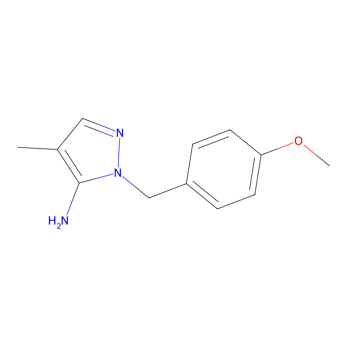 1-(4-Methoxybenzyl)-4-methyl-1H-pyrazol-5-amine molecular structure, CAS 1152526-72-1