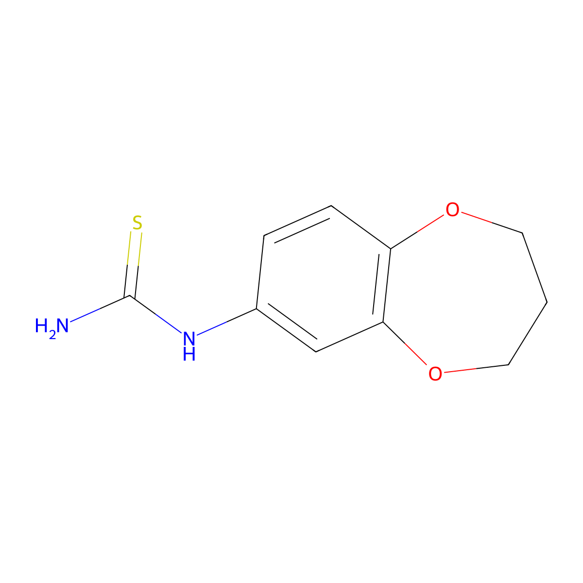 (3,4-dihydro-2H-1,5-benzodioxepin-7-yl)thiourea molecular structure, CAS 1152526-78-7