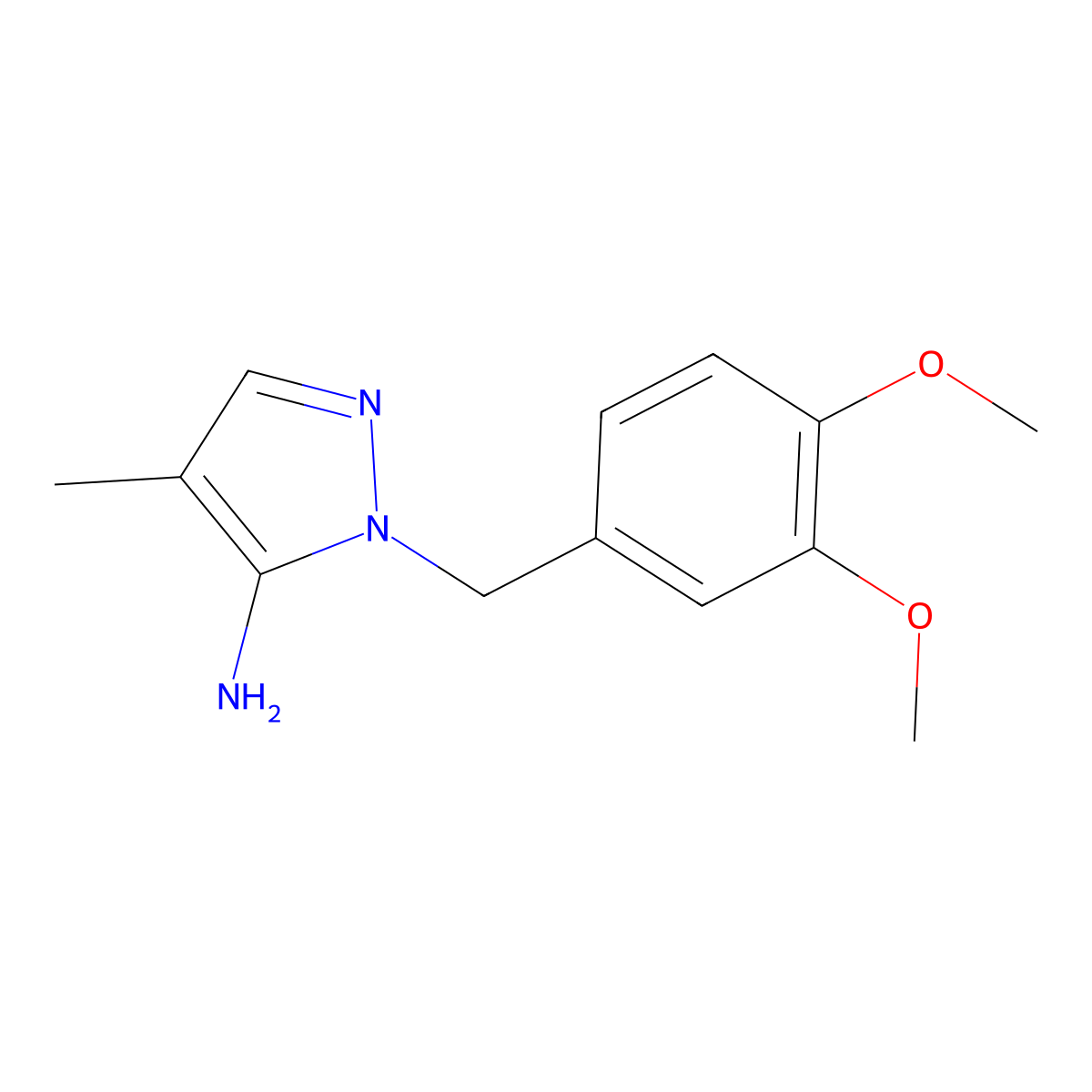 1-[(3,4-dimethoxyphenyl)methyl]-4-methyl-1H-pyrazol-5-amine molecular structure, CAS 1152526-79-8