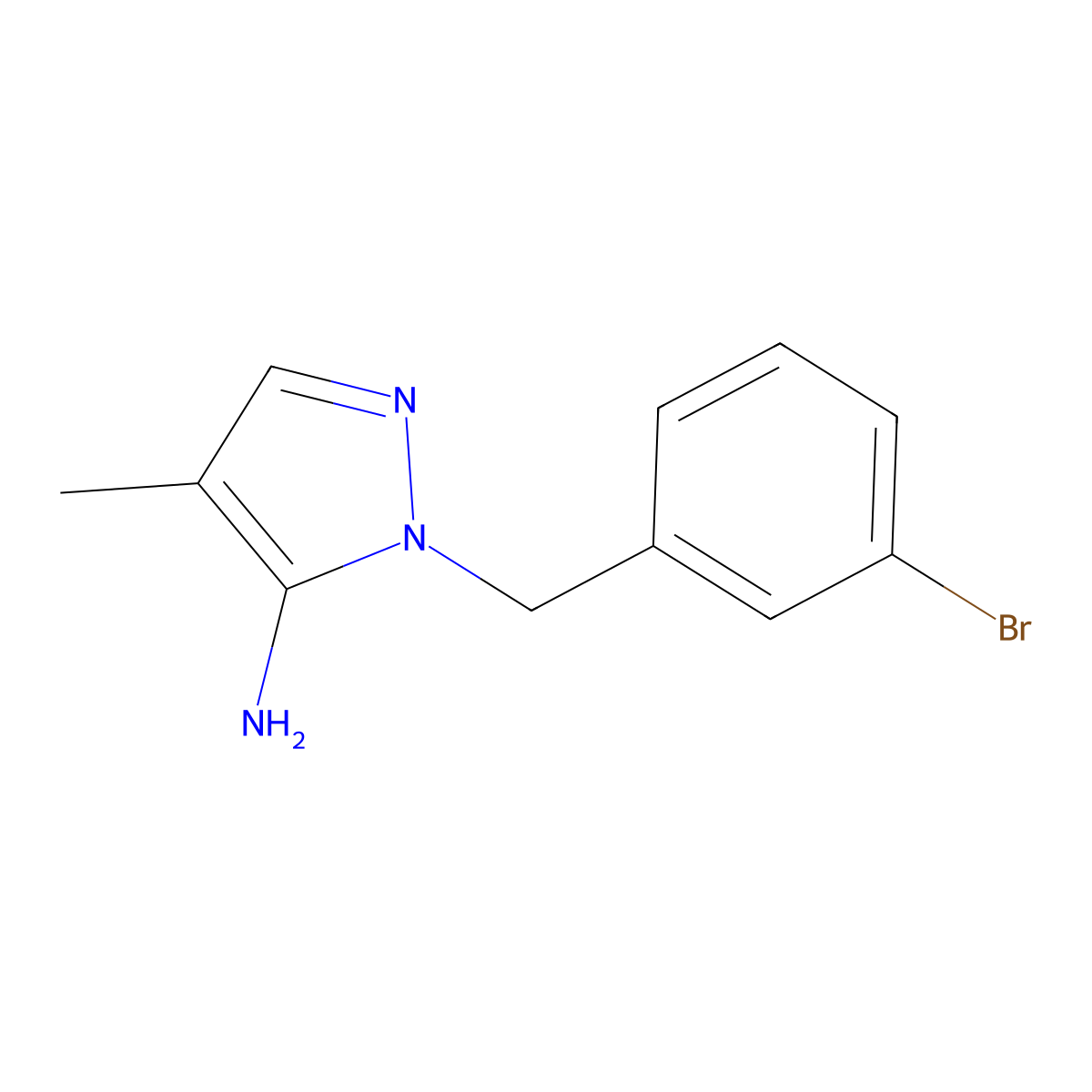 1-(3-Bromobenzyl)-4-methyl-1H-pyrazol-5-amine molecular structure, CAS 1152526-82-3