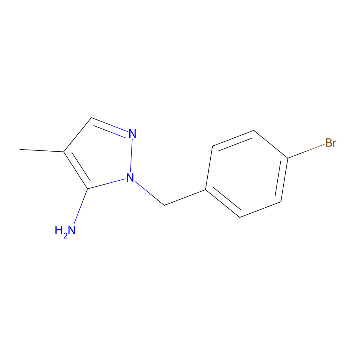 1-(4-Bromobenzyl)-4-methyl-1H-pyrazol-5-amine molecular structure, CAS 1152526-94-7