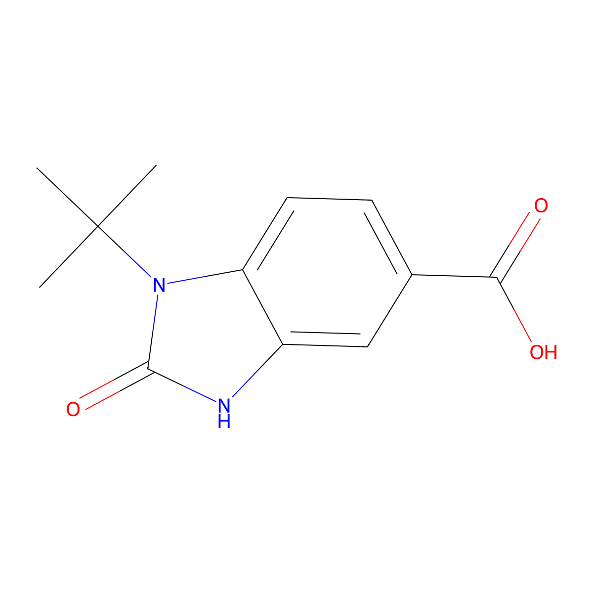 1-tert-butyl-2-oxo-2,3-dihydro-1H-1,3-benzodiazole-5-carboxylic acid molecular structure, CAS 1152527-57-5