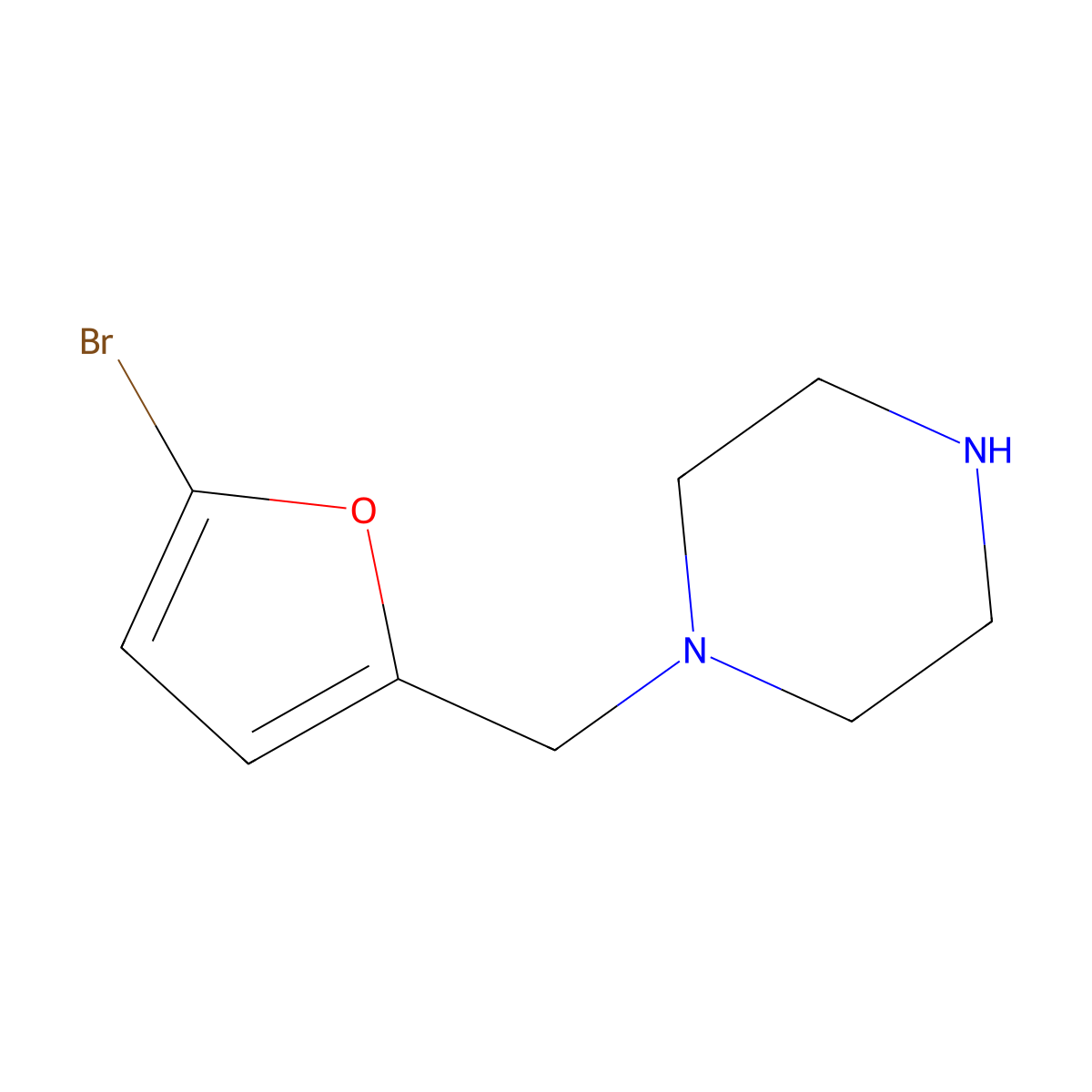 1-[(5-Bromofuran-2-yl)methyl]piperazine molecular structure, CAS 1152530-22-7