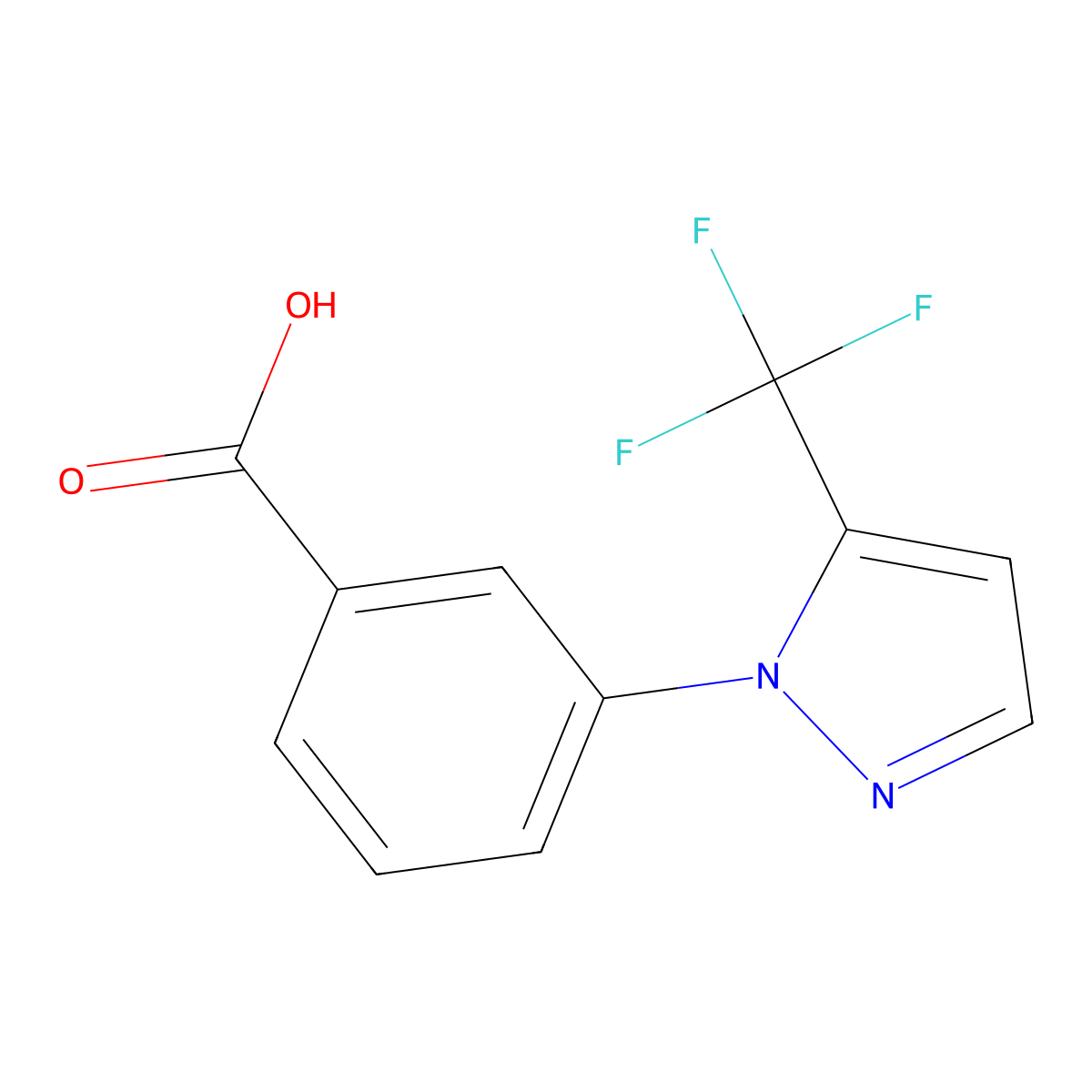 3-[5-(trifluoromethyl)-1H-pyrazol-1-yl]benzoic acid molecular structure, CAS 1152530-82-9