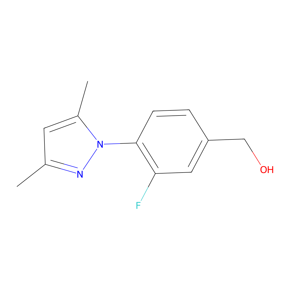 (4-(3,5-Dimethyl-1H-pyrazol-1-yl)-3-fluorophenyl)methanol molecular structure, CAS 1152531-24-2