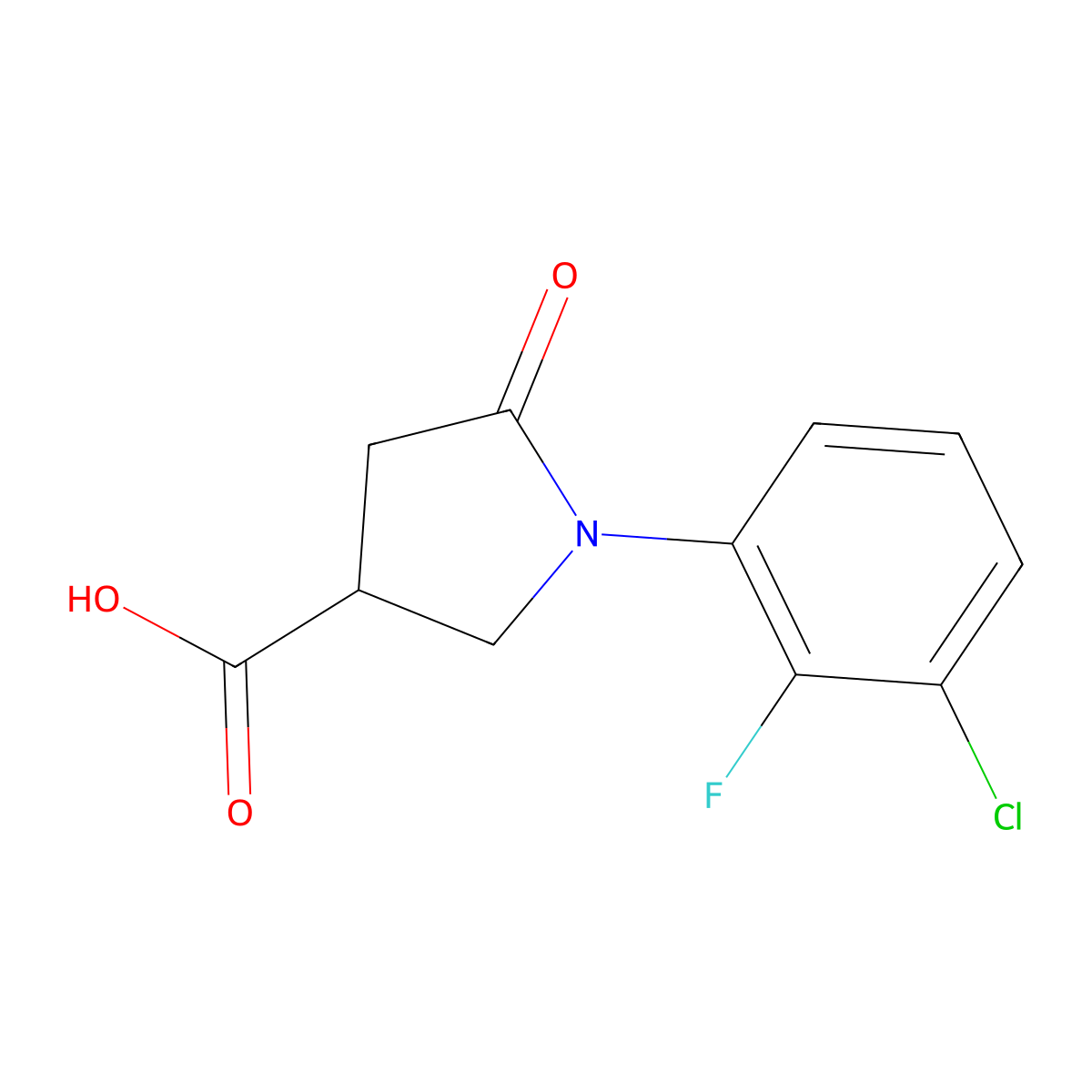 1-(3-Chloro-2-fluorophenyl)-5-oxopyrrolidine-3-carboxylic acid molecular structure, CAS 1152531-47-9