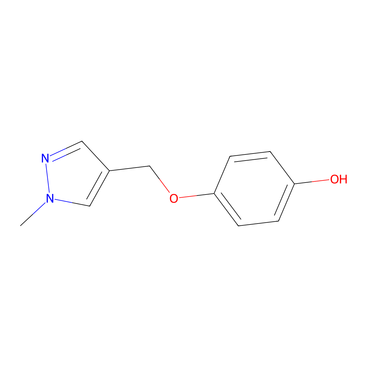 4-[(1-methyl-1H-pyrazol-4-yl)methoxy]phenol molecular structure, CAS 1152531-66-2
