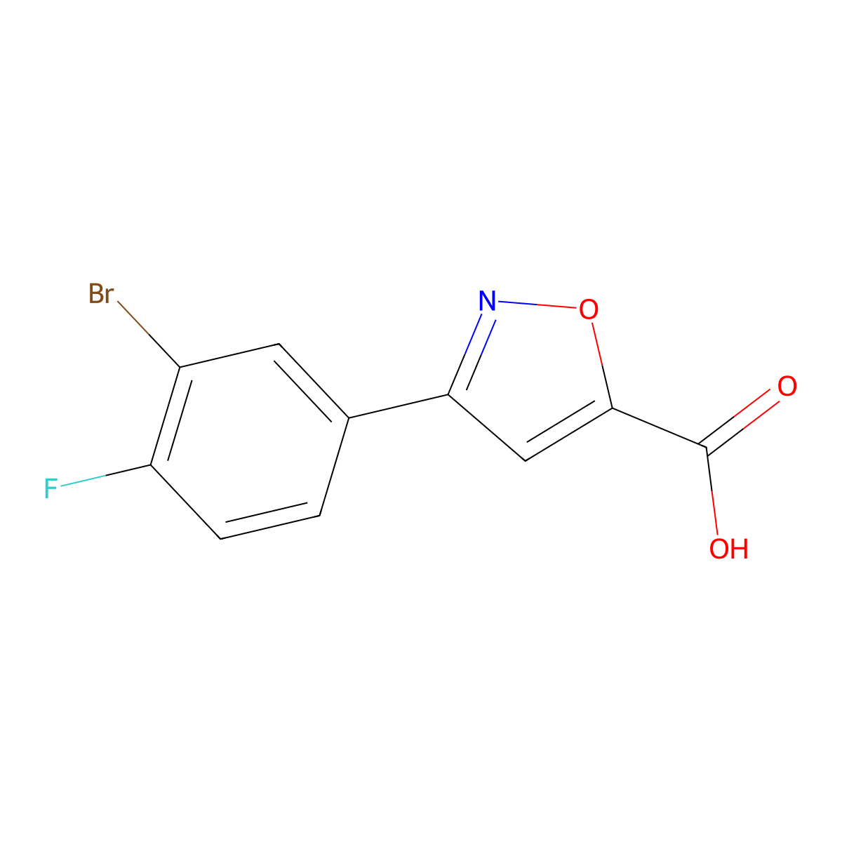 3-(3-Bromo-4-fluorophenyl)isoxazole-5-carboxylic acid molecular structure, CAS 1152531-69-5