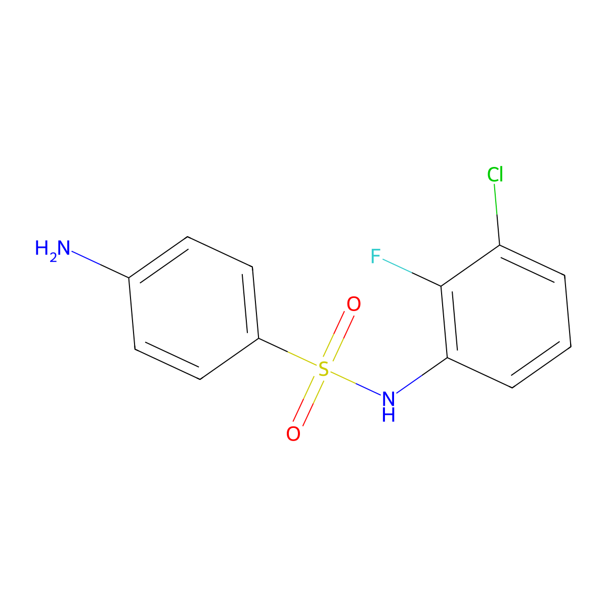 4-amino-N-(3-chloro-2-fluorophenyl)benzenesulfonamide molecular structure, CAS 1152531-87-7