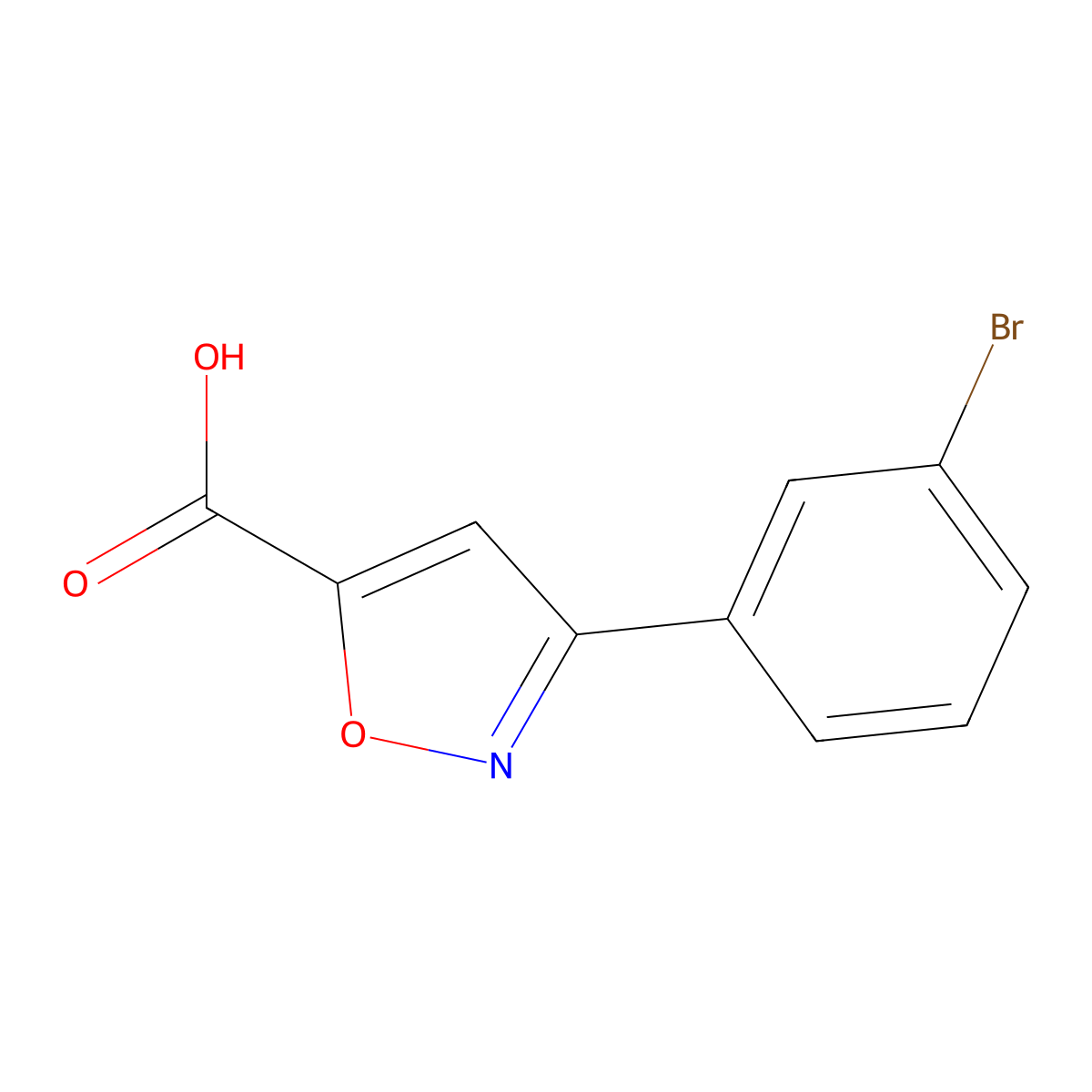 3-(3-Bromophenyl)-1,2-oxazole-5-carboxylic acid molecular structure, CAS 1152531-91-3