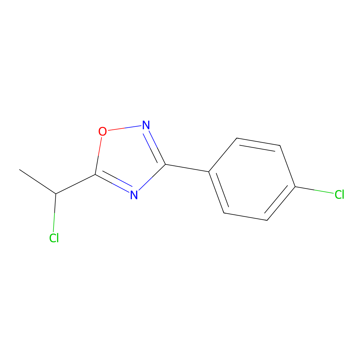 5-(1-Chloroethyl)-3-(4-chlorophenyl)-1,2,4-oxadiazole molecular structure, CAS 1152532-43-8