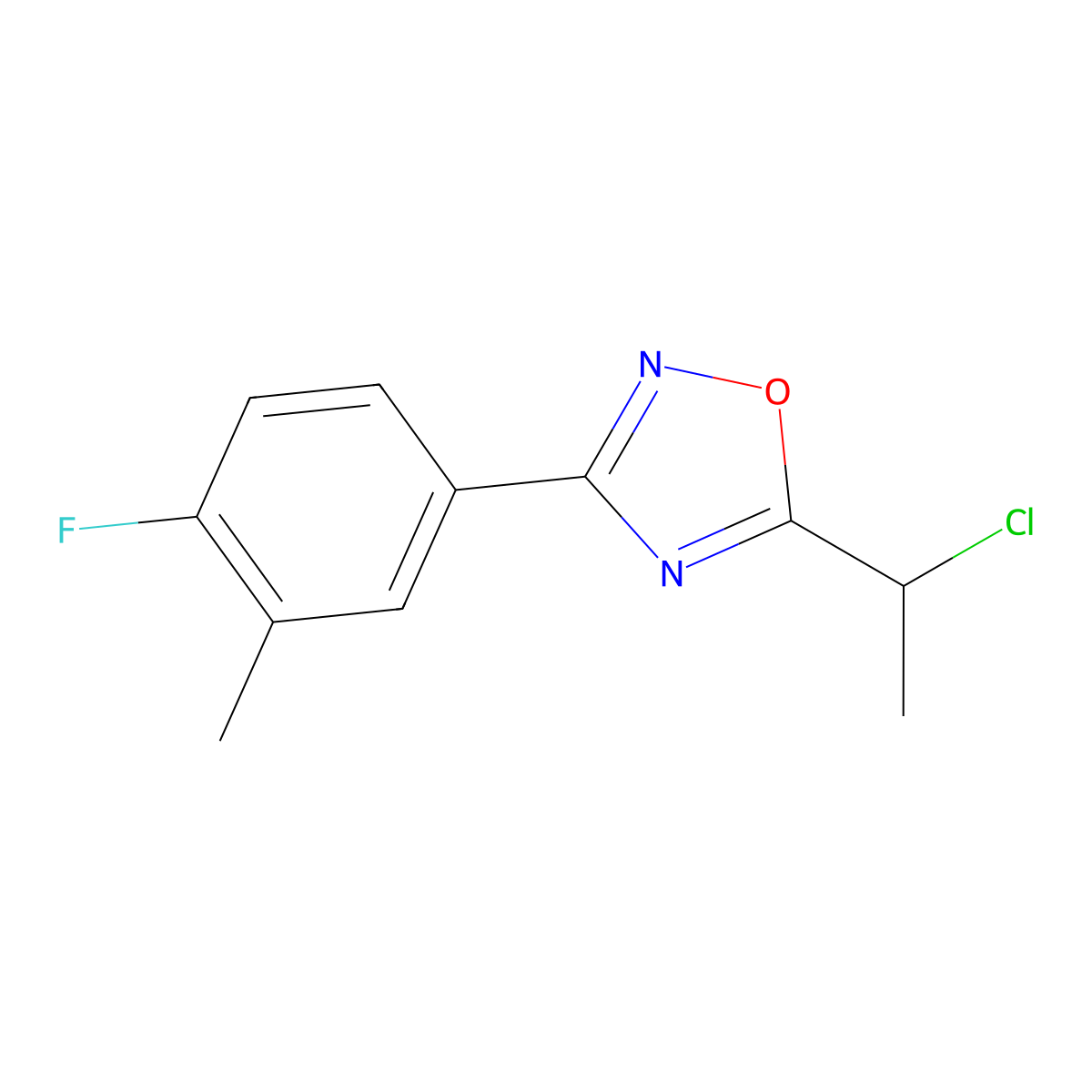 5-(1-Chloroethyl)-3-(4-fluoro-3-methylphenyl)-1,2,4-oxadiazole molecular structure, CAS 1152532-51-8