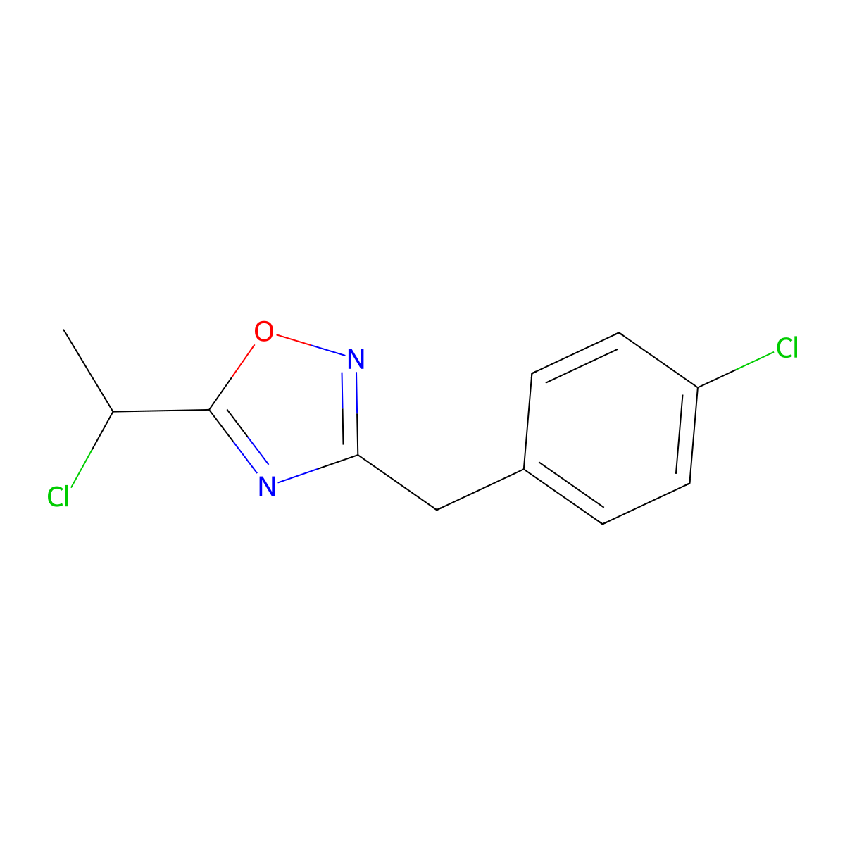 5-(1-Chloroethyl)-3-[(4-chlorophenyl)methyl]-1,2,4-oxadiazole molecular structure, CAS 1152532-62-1