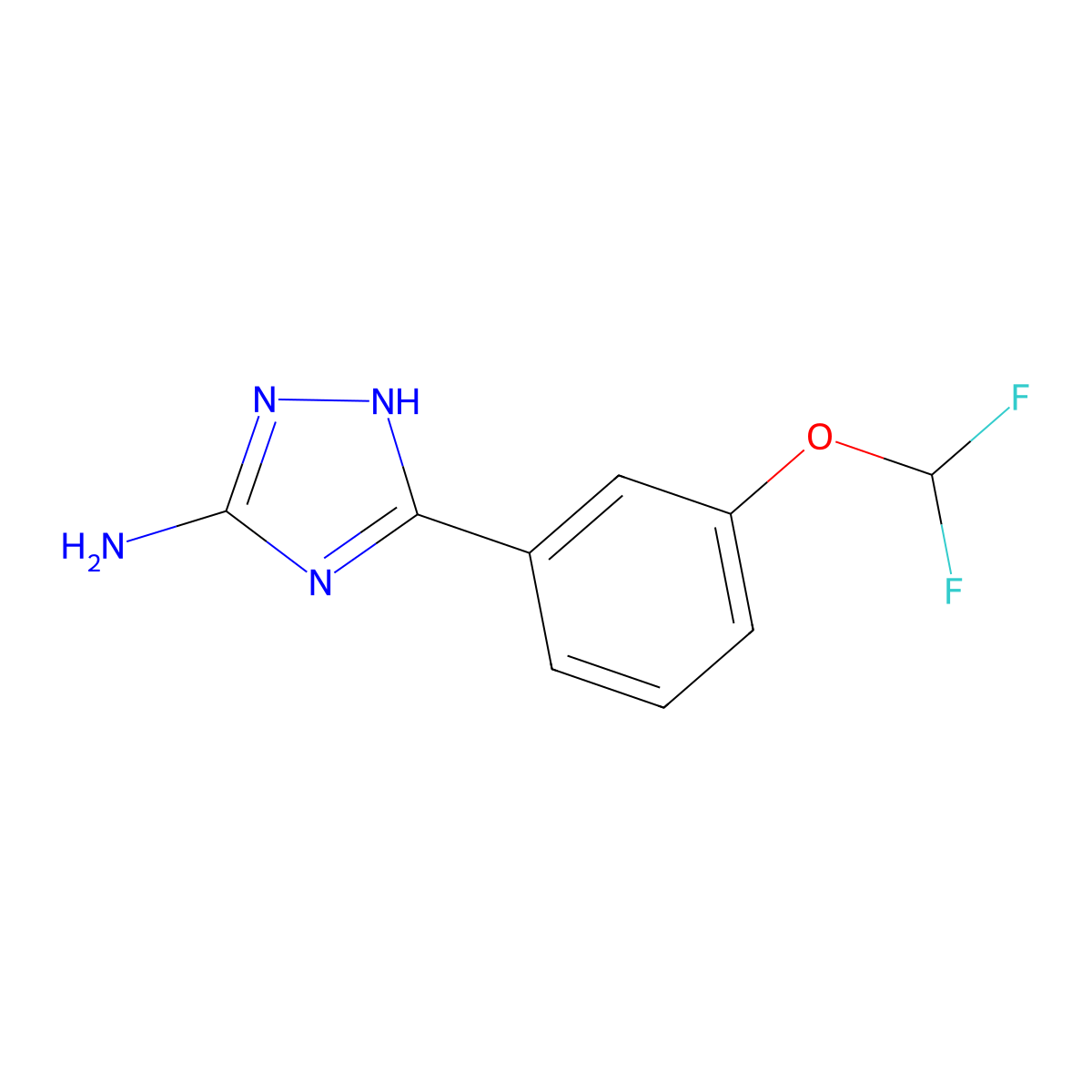 3-[3-(difluoromethoxy)phenyl]-1H-1,2,4-triazol-5-amine molecular structure, CAS 1152533-08-8