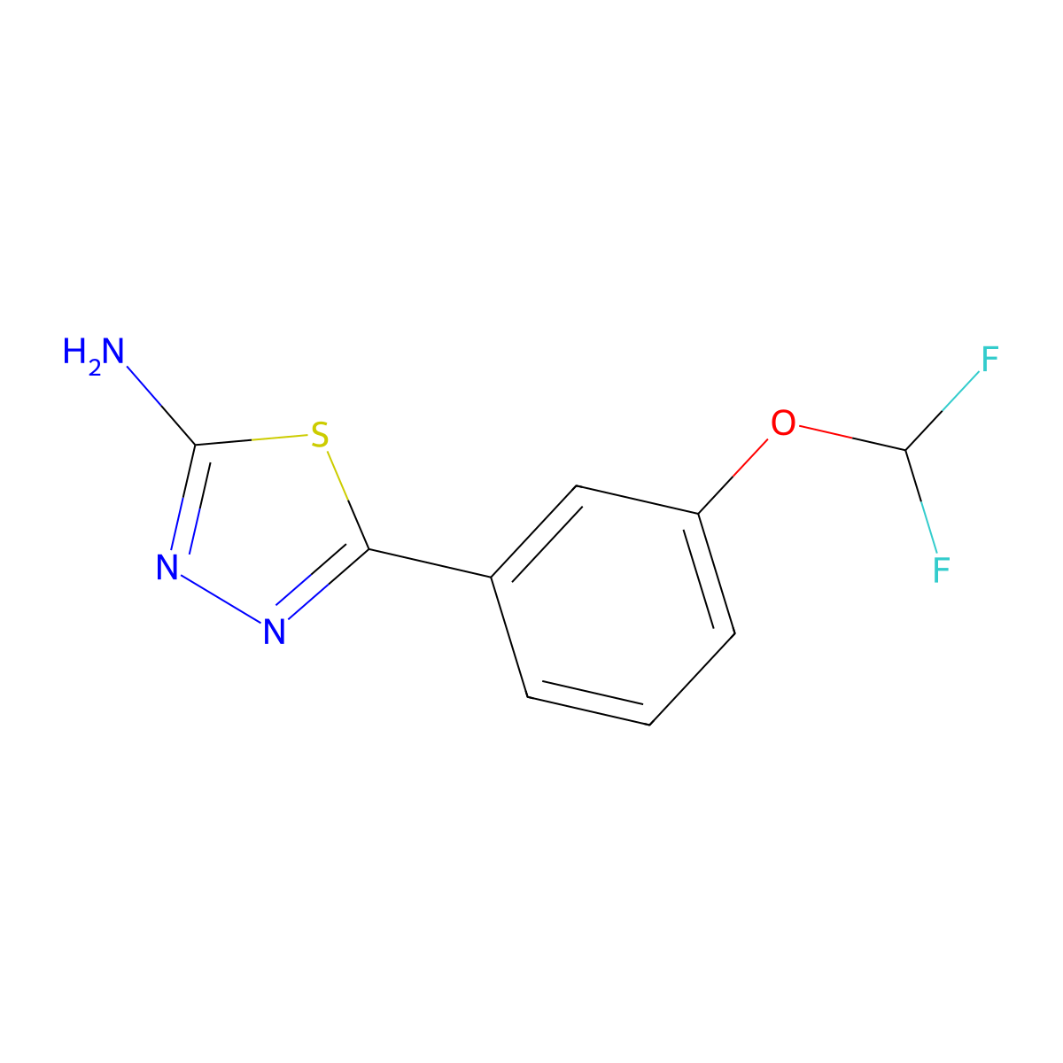 5-[3-(Difluoromethoxy)phenyl]-1,3,4-thiadiazol-2-amine molecular structure, CAS 1152533-24-8