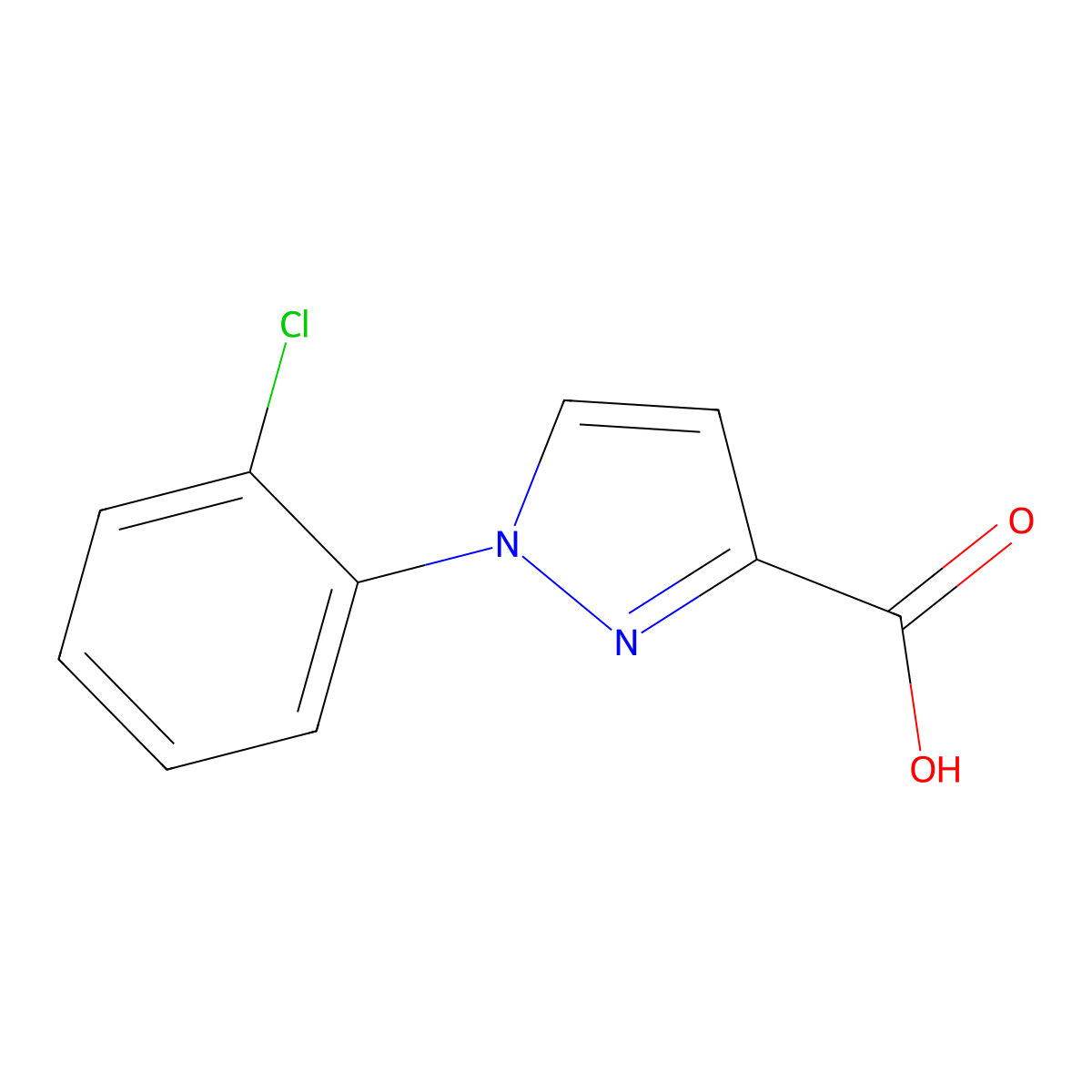 1-(2-chlorophenyl)-1H-pyrazole-3-carboxylic acid molecular structure, CAS 1152533-76-0