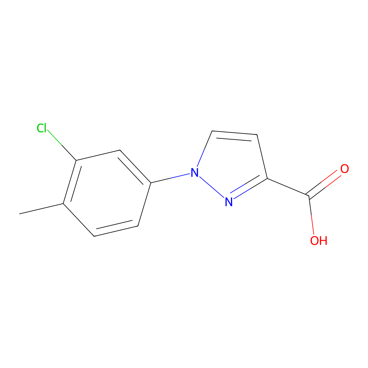 1-(3-Chloro-4-methylphenyl)-1h-pyrazole-3-carboxylic acid molecular structure, CAS 1152533-82-8