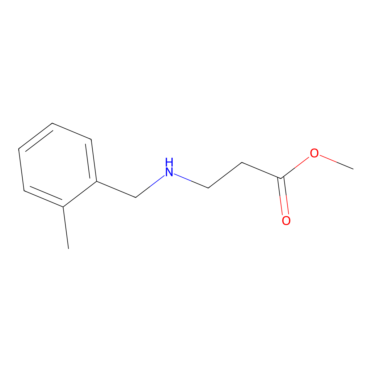 Methyl 3-{[(2-methylphenyl)methyl]amino}propanoate molecular structure, CAS 1152534-14-9