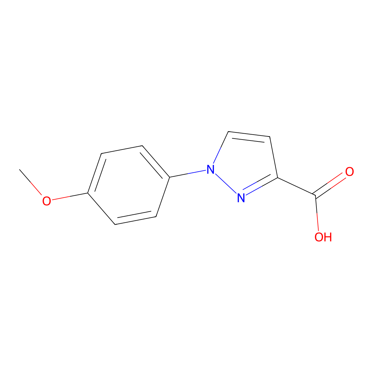 1-(4-methoxyphenyl)-1H-pyrazole-3-carboxylic acid molecular structure, CAS 1152534-54-7