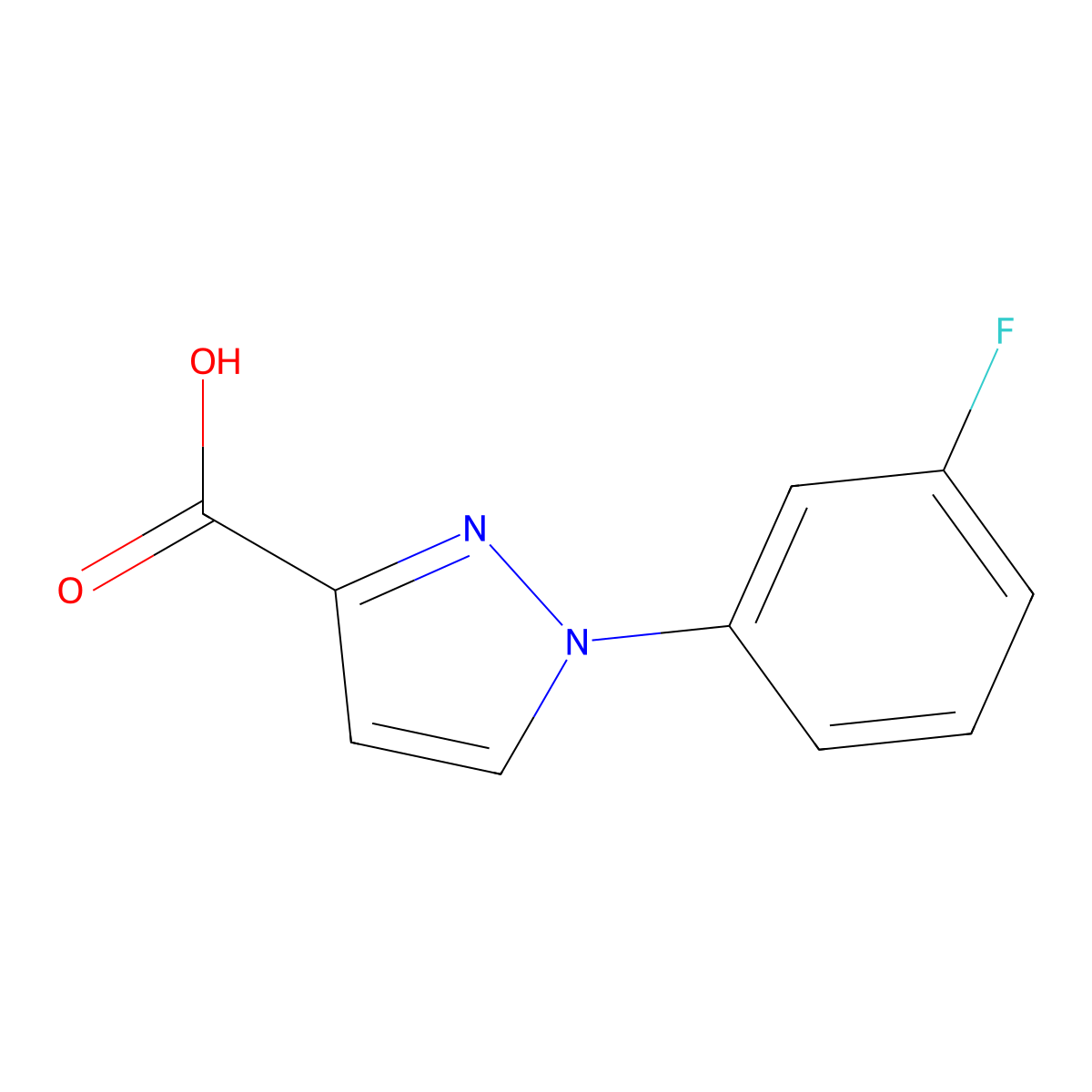 1-(3-fluorophenyl)-1H-pyrazole-3-carboxylic acid molecular structure, CAS 1152534-63-8