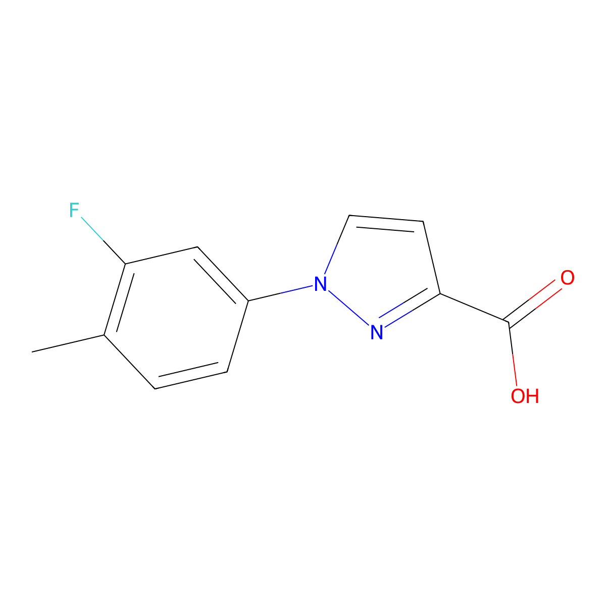 1-(3-Fluoro-4-methylphenyl)-1h-pyrazole-3-carboxylic acid molecular structure, CAS 1152535-26-6