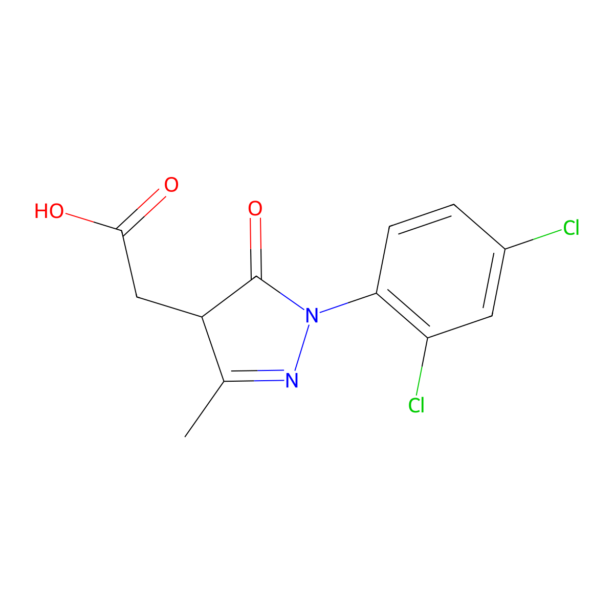 2-(1-(2,4-dichlorophenyl)-3-methyl-5-oxo-4,5-dihydro-1H-pyrazol-4-yl)acetic acid molecular structure, CAS 1152535-42-6