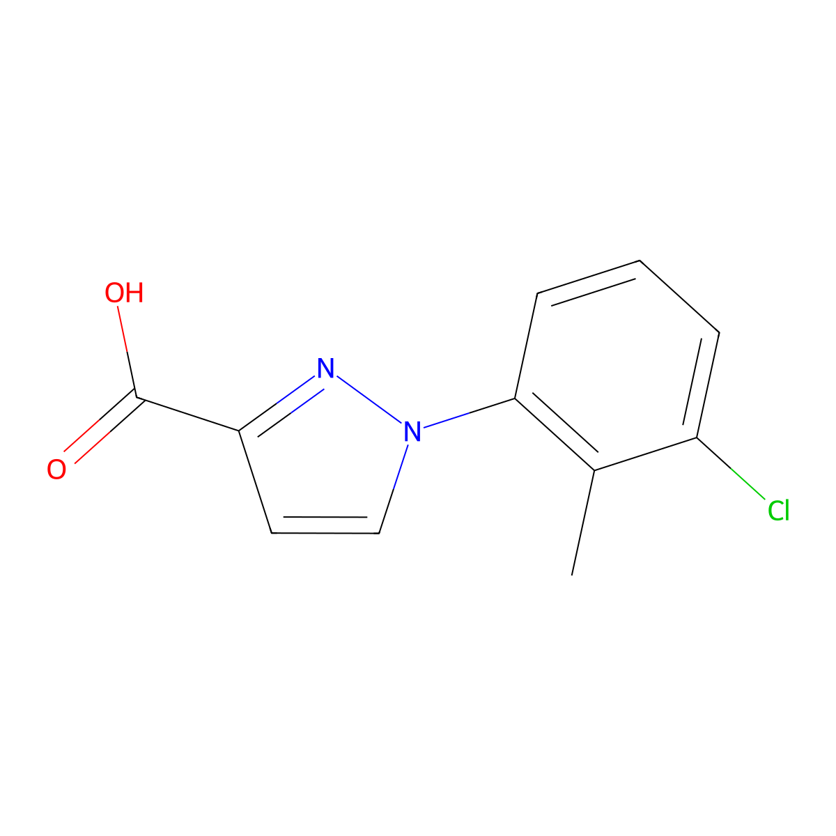 1-(3-Chloro-2-methylphenyl)-1h-pyrazole-3-carboxylic acid molecular structure, CAS 1152535-44-8