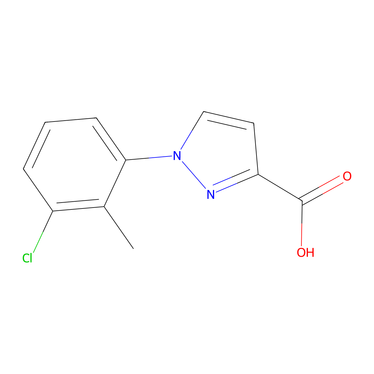 1-(3-Chloro-2-methylphenyl)-1h-pyrazole-3-carboxylic acid molecular structure, CAS 1152535-44-8