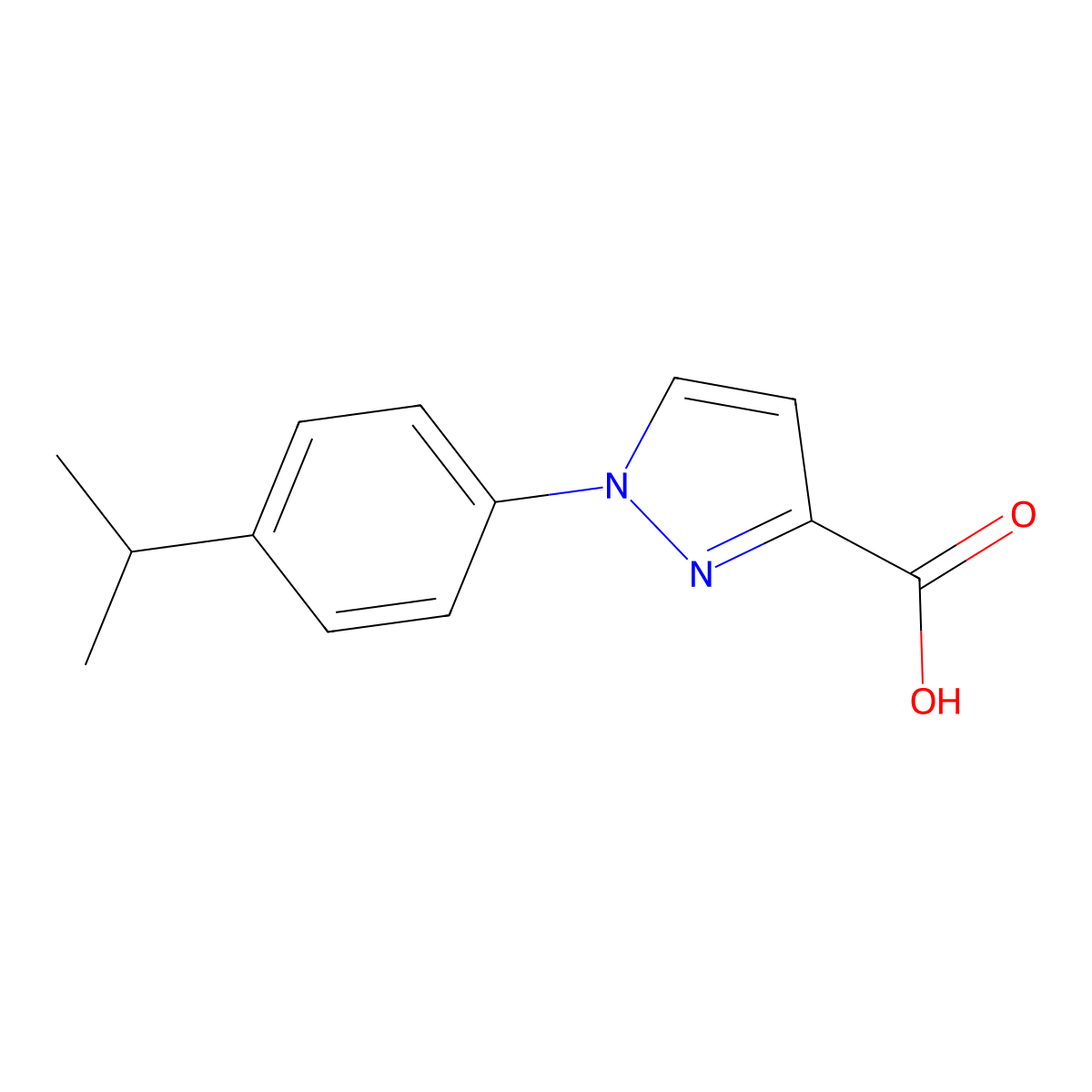 1-(4-Isopropylphenyl)-1h-pyrazole-3-carboxylic acid molecular structure, CAS 1152535-62-0