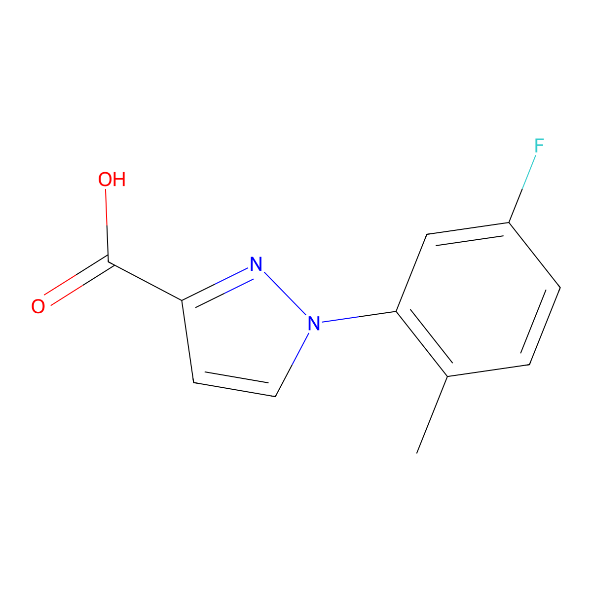 1-(5-Fluoro-2-methylphenyl)-1h-pyrazole-3-carboxylic acid molecular structure, CAS 1152535-76-6