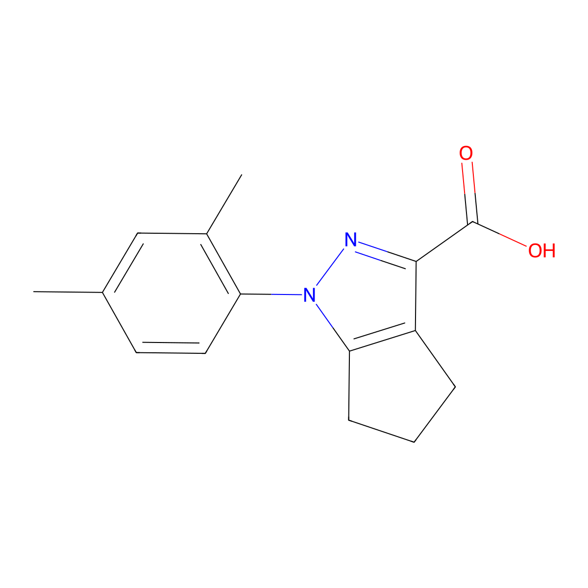 1-(2,4-dimethylphenyl)-1H,4H,5H,6H-cyclopenta[c]pyrazole-3-carboxylic acid molecular structure, CAS 1152535-85-7