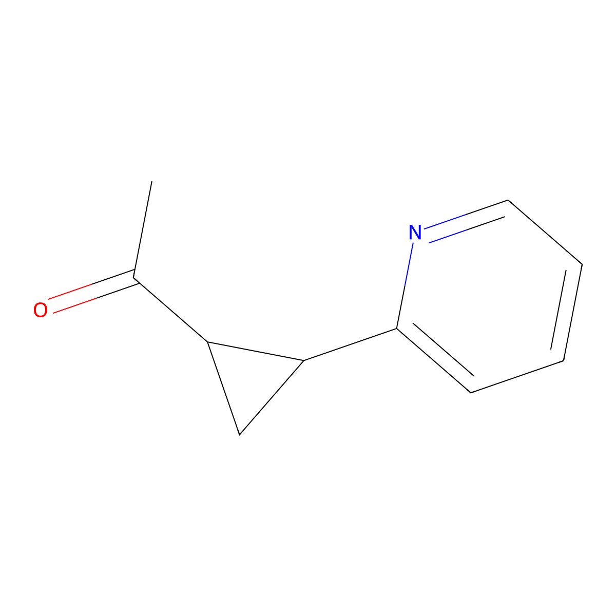 1-[2-(Pyridin-2-yl)cyclopropyl]ethan-1-one molecular structure, CAS 1152535-86-8