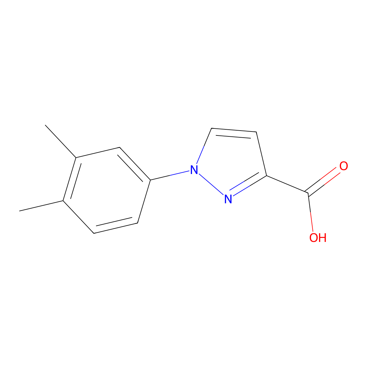 1-(3,4-Dimethylphenyl)-1h-pyrazole-3-carboxylic acid molecular structure, CAS 1152535-98-2