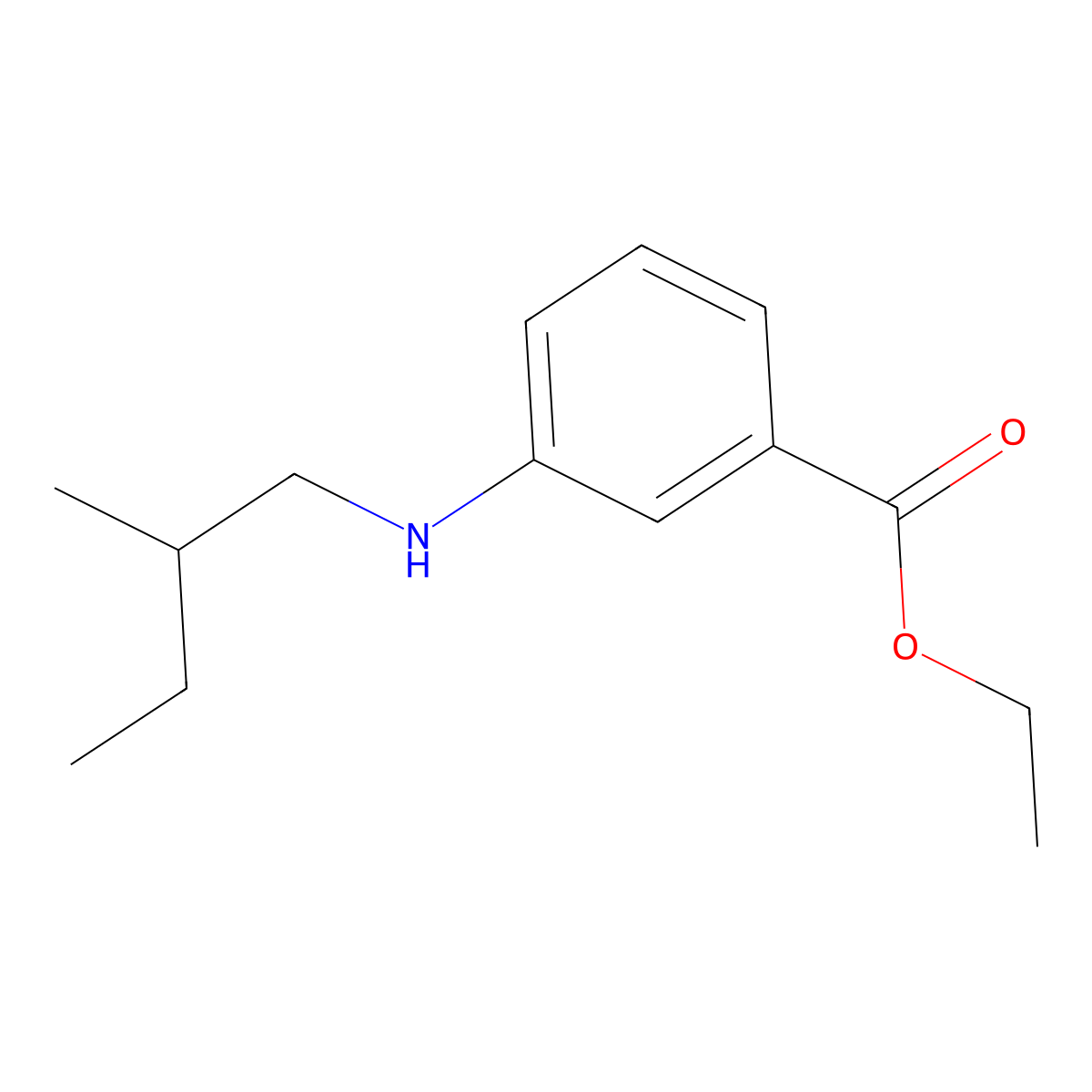Ethyl 3-[(2-methylbutyl)amino]benzoate molecular structure, CAS 1152536-02-1