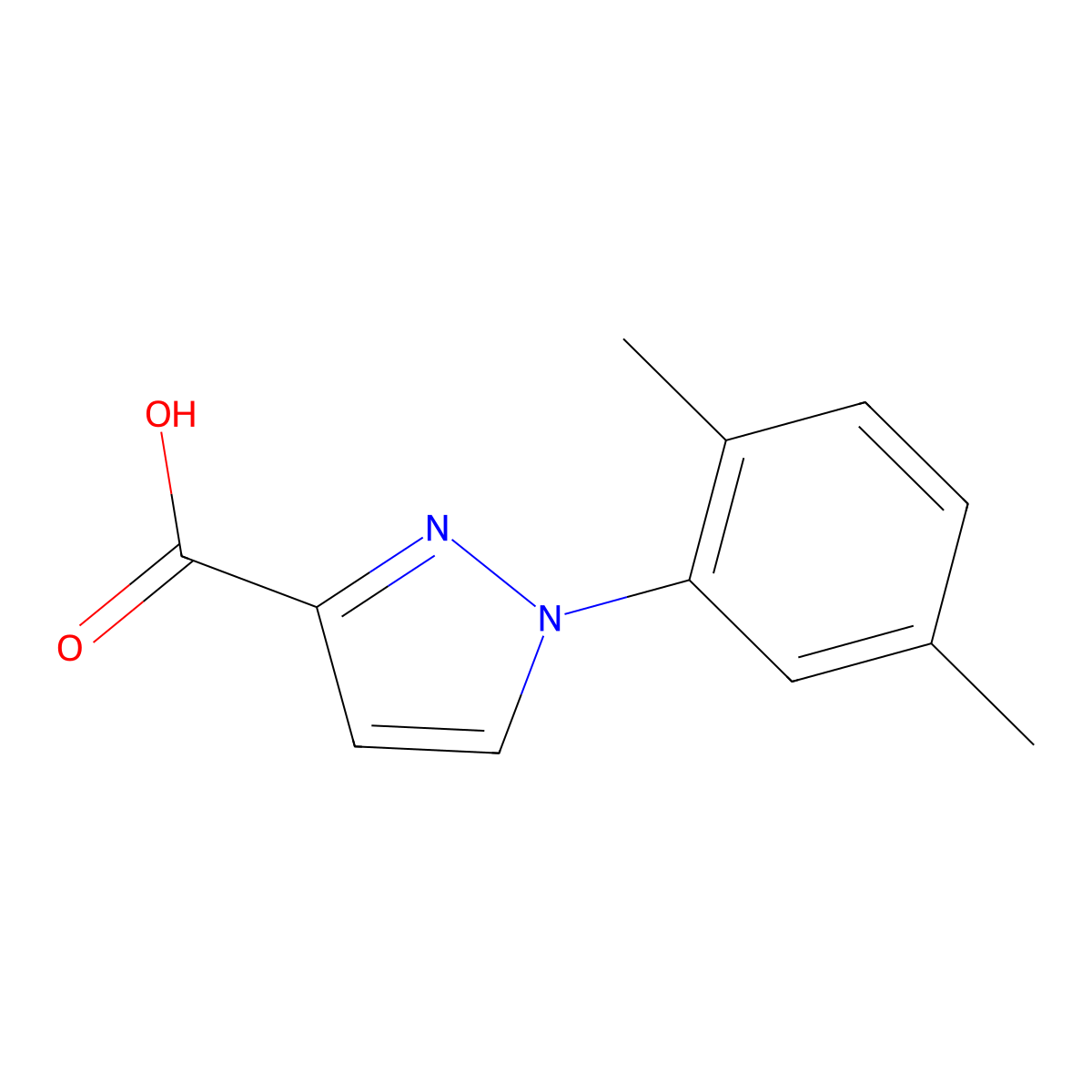 1-(2,5-Dimethylphenyl)-1h-pyrazole-3-carboxylic acid molecular structure, CAS 1152536-07-6