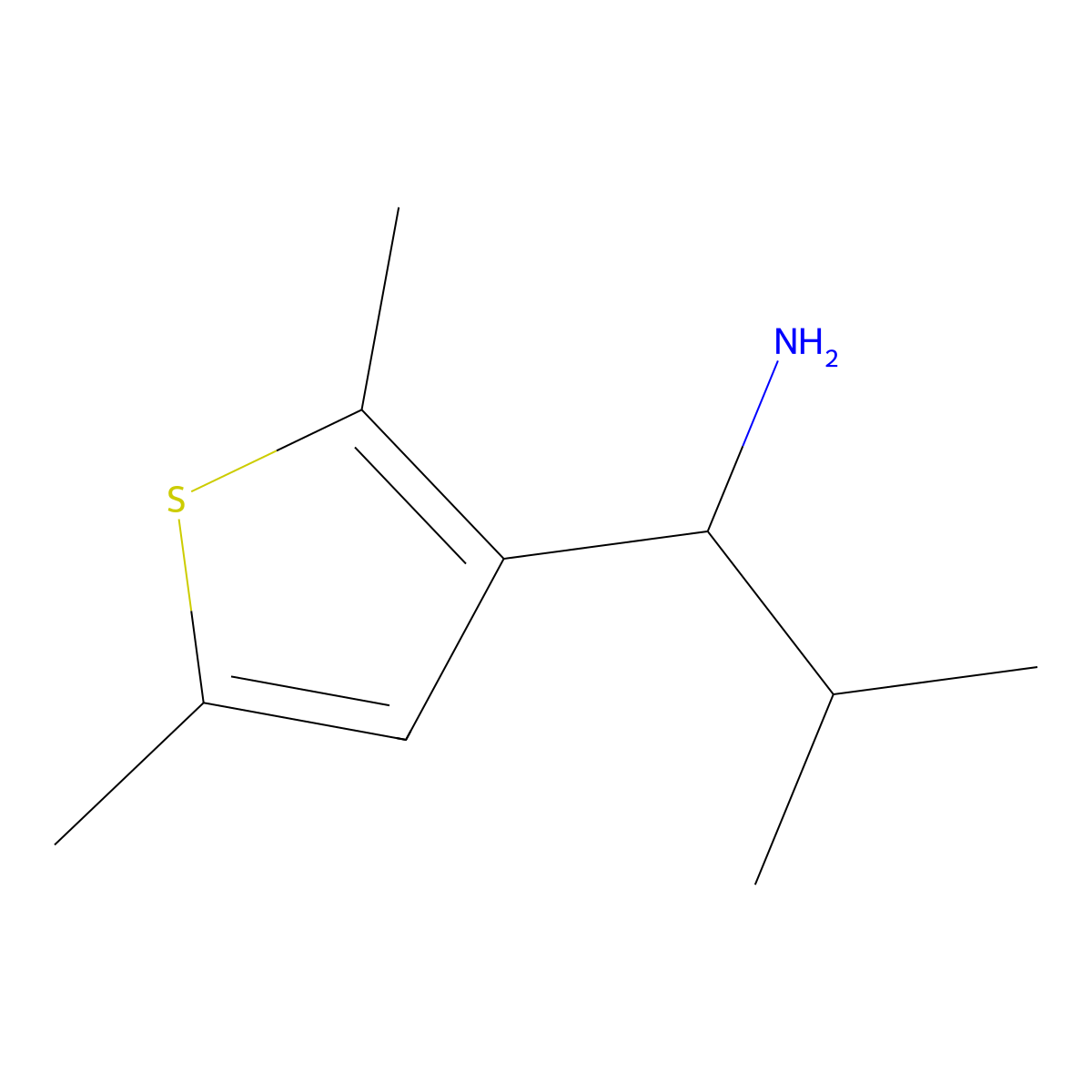 1-(2,5-Dimethylthiophen-3-yl)-2-methylpropan-1-amine molecular structure, CAS 1152536-30-5