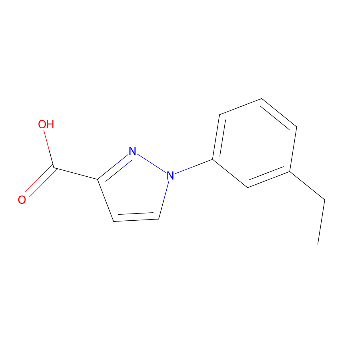 1-(3-Ethylphenyl)-1h-pyrazole-3-carboxylic acid molecular structure, CAS 1152536-63-4