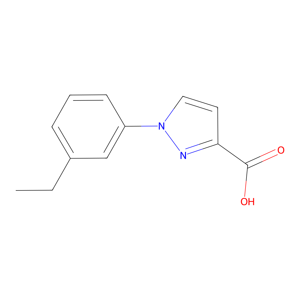 1-(3-Ethylphenyl)-1h-pyrazole-3-carboxylic acid molecular structure, CAS 1152536-63-4