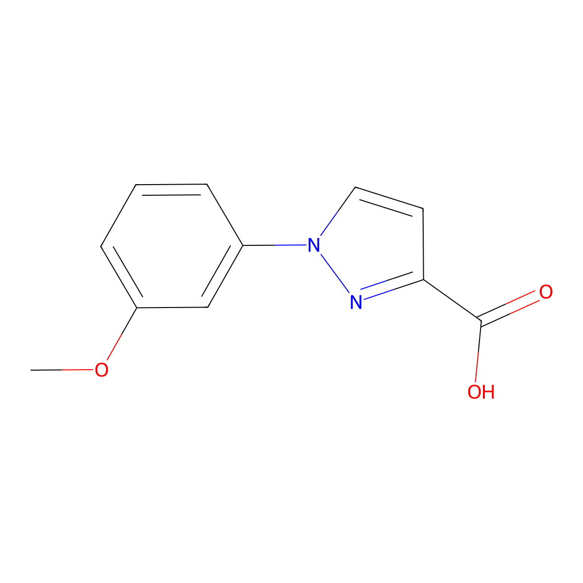1-(3-methoxyphenyl)-1H-pyrazole-3-carboxylic acid molecular structure, CAS 1152536-76-9