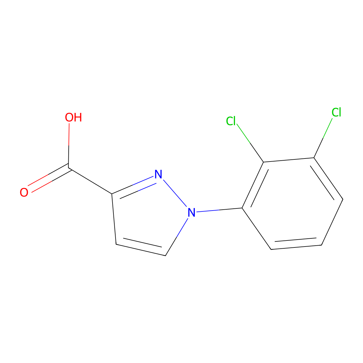 1-(2,3-dichlorophenyl)-1H-pyrazole-3-carboxylic acid molecular structure, CAS 1152536-86-1