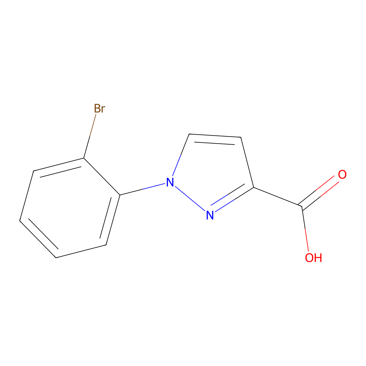 1-(2-bromophenyl)-1H-pyrazole-3-carboxylic acid molecular structure, CAS 1152537-11-5