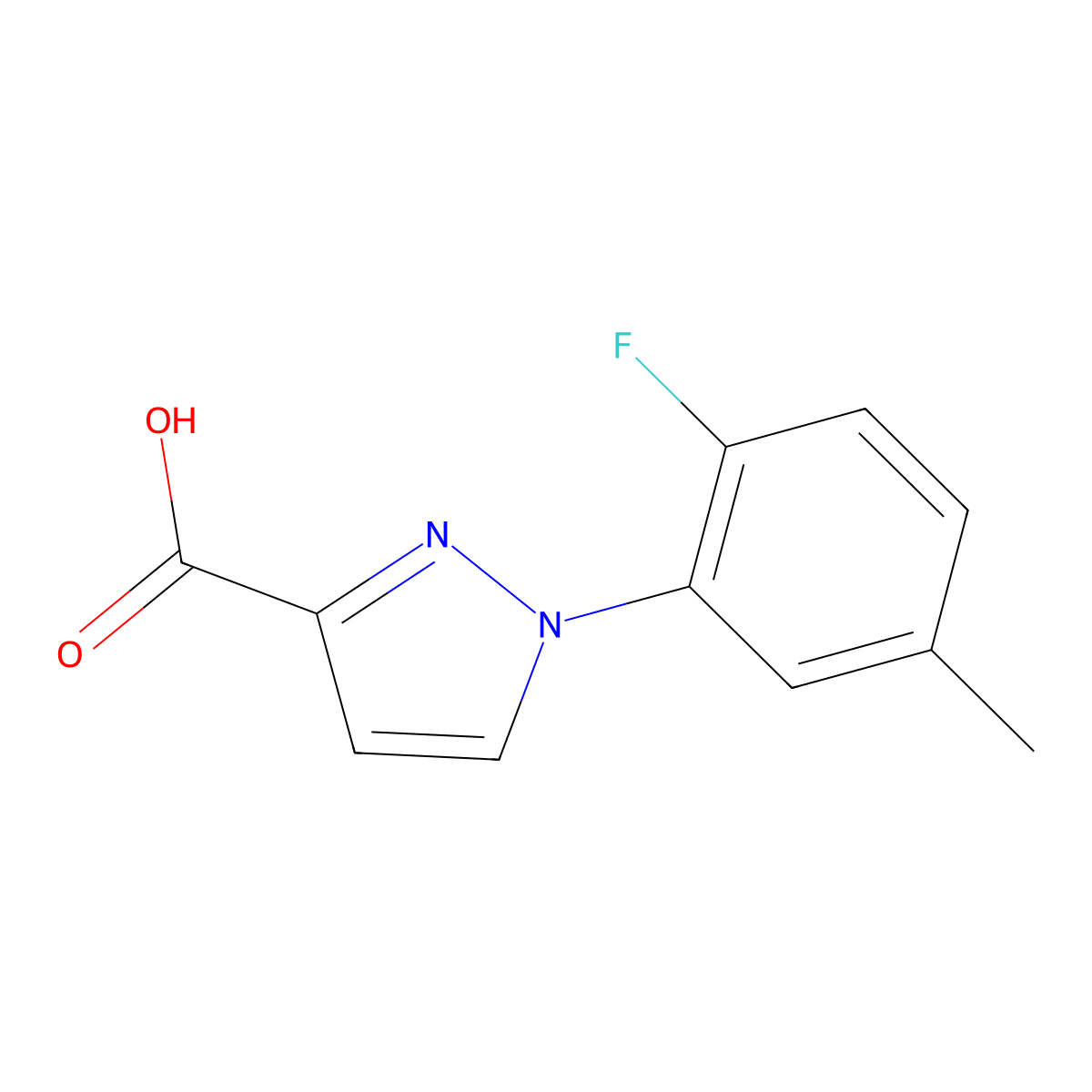 1-(2-Fluoro-5-methylphenyl)-1h-pyrazole-3-carboxylic acid molecular structure, CAS 1152537-21-7
