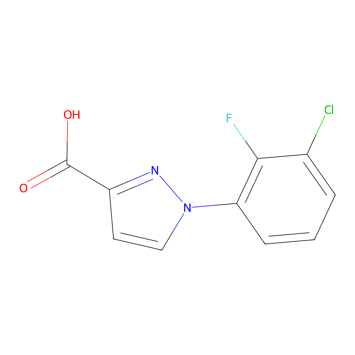 1-(3-Chloro-2-fluorophenyl)-1h-pyrazole-3-carboxylic acid molecular structure, CAS 1152537-34-2