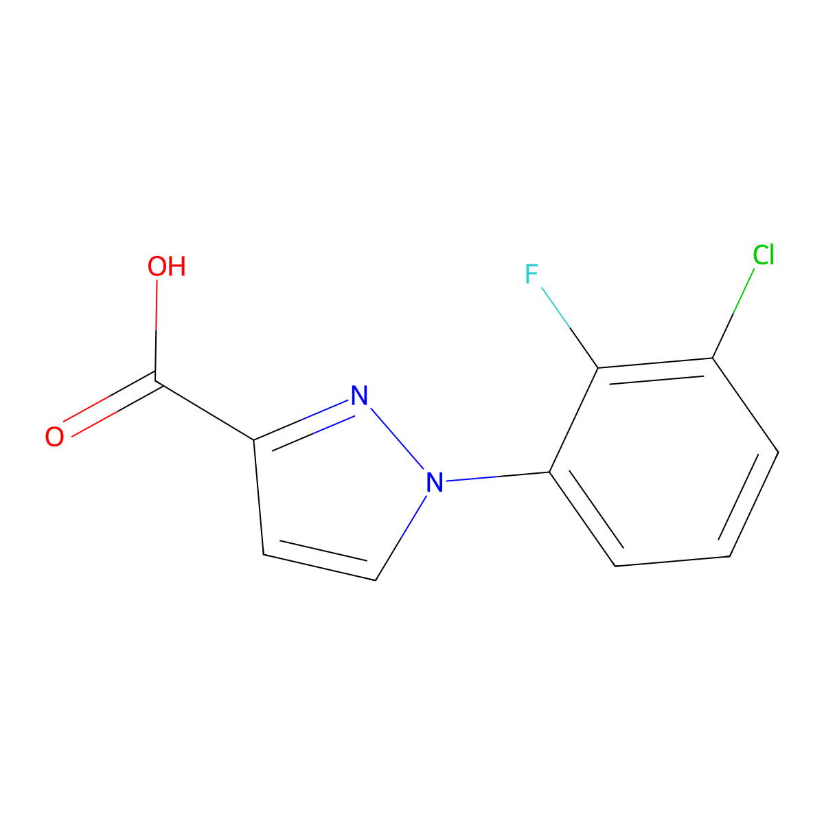 1-(3-Chloro-2-fluorophenyl)-1h-pyrazole-3-carboxylic acid molecular structure, CAS 1152537-34-2