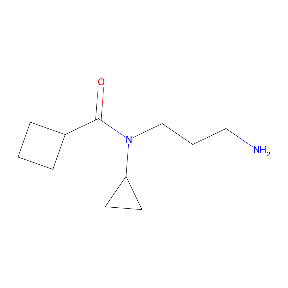 N-(3-aminopropyl)-N-cyclopropylcyclobutanecarboxamide molecular structure, CAS 1152537-69-3